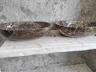 Coppia Lavelli in marmo Emperador Dark Misura 55 x 38 cm FOTO REALI DEL LAVANDINO lavabo da bagno lavello lavello bagno d'appoggio