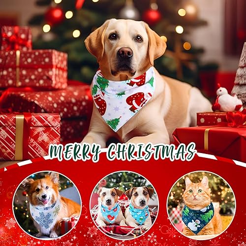 Miniatura 4 de Kigeli 100 bandanas de Navidad en julio para perro, bandanas de verano para perro, muñeco de nieve, Papá Noel, perro, pañuelo, accesorios para