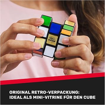 Rubik's 3x3 Retro Rubik's Cube - The 3x3 Cube in the Look and Feel of the Original from 50 Years Ago Anniversary Edition with Golden Side for Logic Acrobats from 8 Years