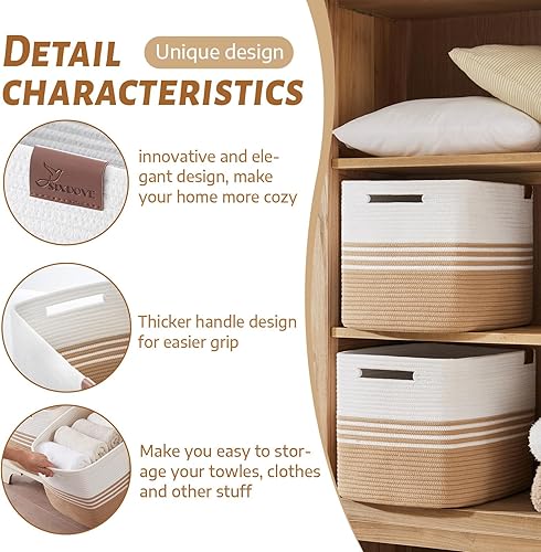Miniatura 3 de Cestas de almacenamiento, paquete de 2 cestas de almacenamiento de 42 pulgadas de largo x 2 para organizar, cesta de lavandería para armario,