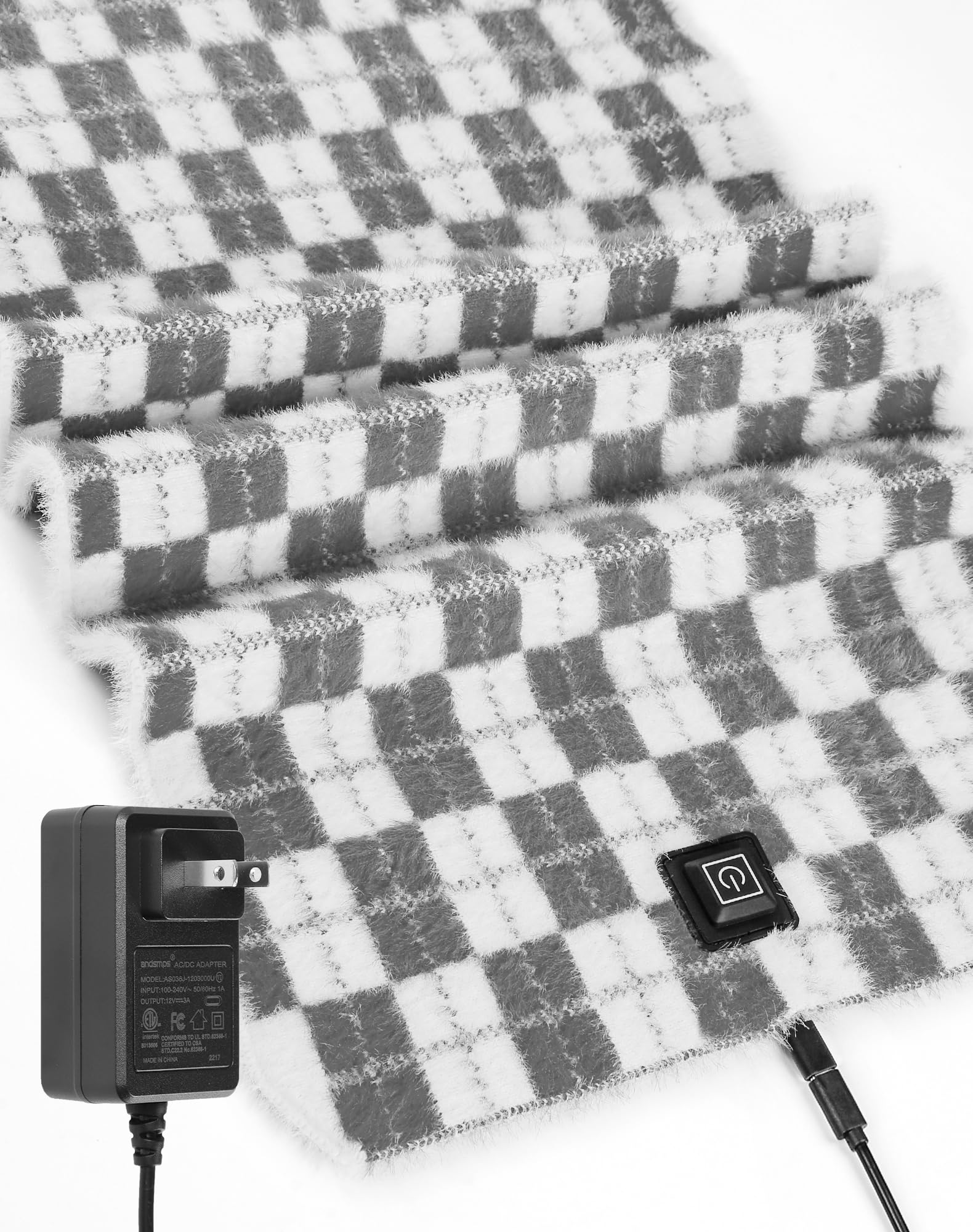 SUEH DESIGN Heating Pad for Back Pain Relief, Electric Heat Pad for Cramps, Period, Neck and Shoulder, with 3 Heat Levels, Auto Shut-Off, Machine Washable, 25.2" L x 12.2" W, Gray and White