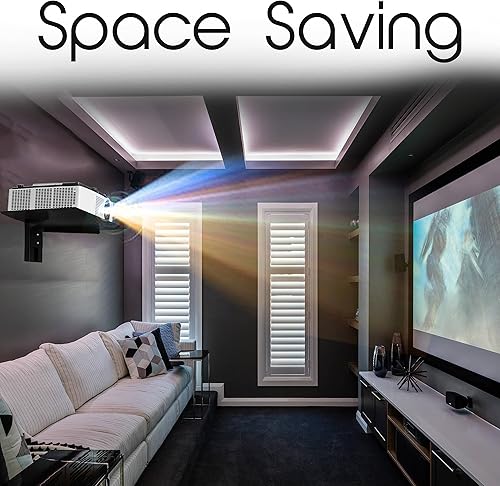 Miniatura 6 de FEBTECH - Estante flotante de centro de entretenimiento - Estante para proyector - Soporte flotante de metal resistente para reproductores de DVD,