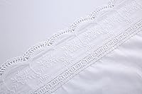 Vista 2 de Funda de edredón de encaje blanco tamaño individual, funda de edredón de algodón egipcio, 68 x 90 pulgadas, 1 pieza sólida