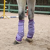 Vista 9 de LEAFOREST Horse Fly Boots Set of 4 - Non Slip Leg Protection for Donkey Mini Pony Draft, Breathable Mesh Fly Boots for Pasture & Barn Use Grey Full