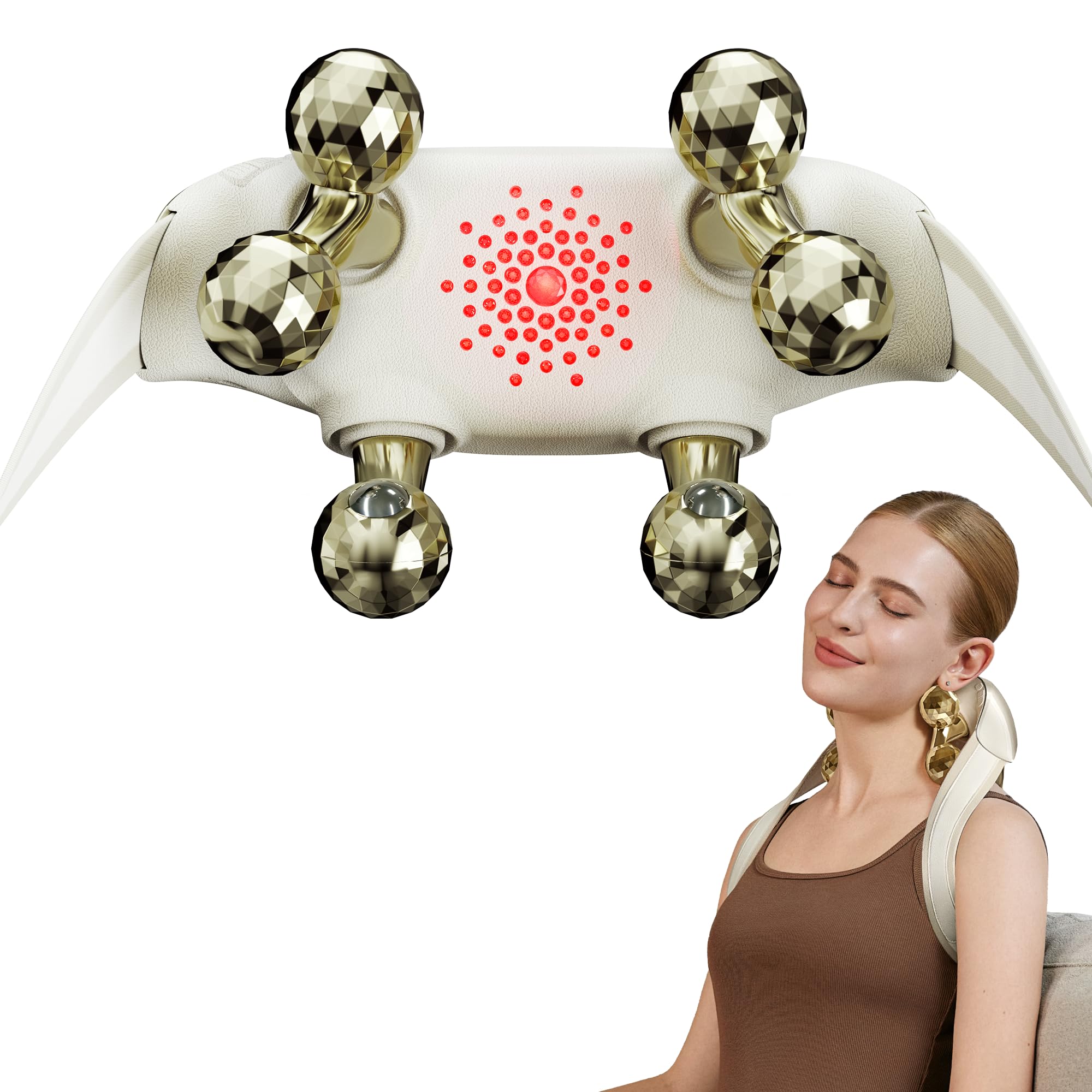 SKG Neck Massager for Pain Relief Deep Tissue Shiatsu Cordless Neck and Shoulder Massger with Heat Valentine Gifts