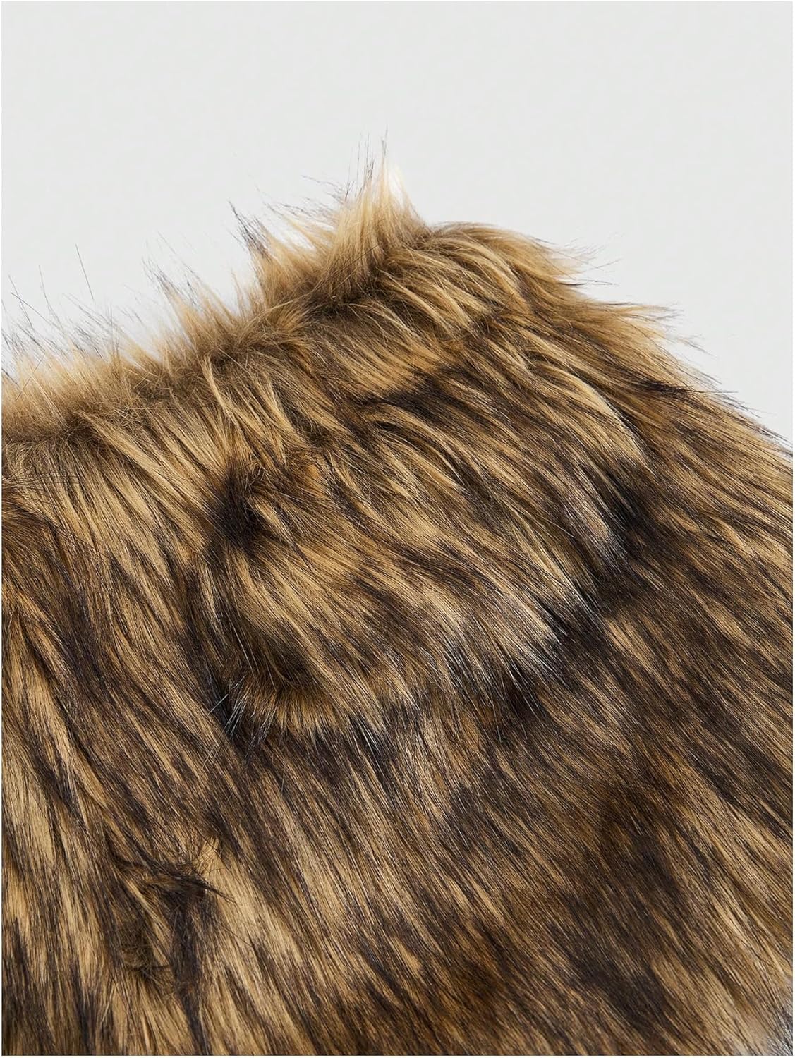 MakeMeChic Women's Fur Brown Mini Shorts Y2K Winter Fuzzy Low Waisted Grunge Skorts Club Outfits - Image 4