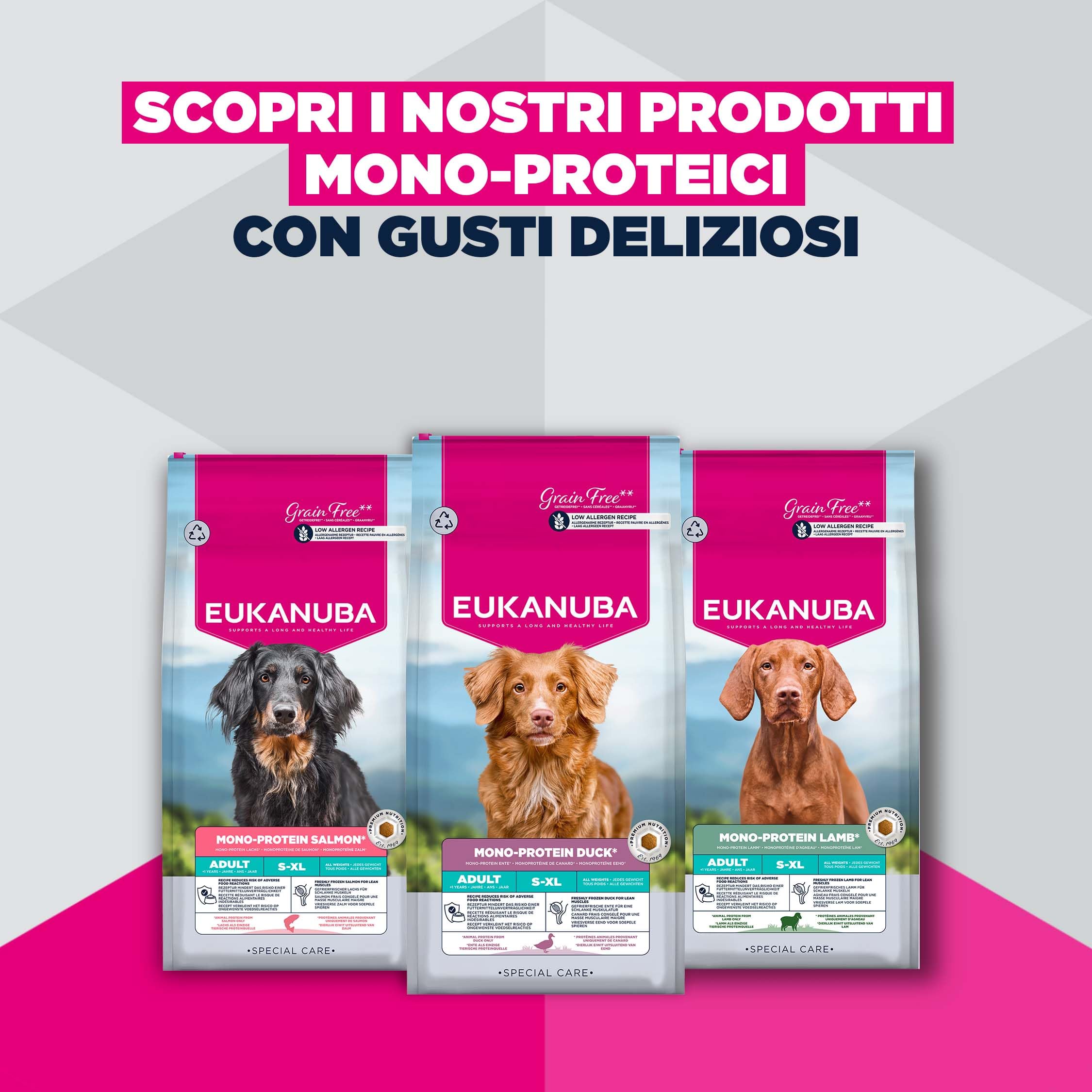 EUKANUBA Mono-Protein Cibo per cani all’anatra - Mangime secco Special Care con anatra come unica fonte di proteine animali e una ricetta a basso contenuto di allergeni, 12 kg