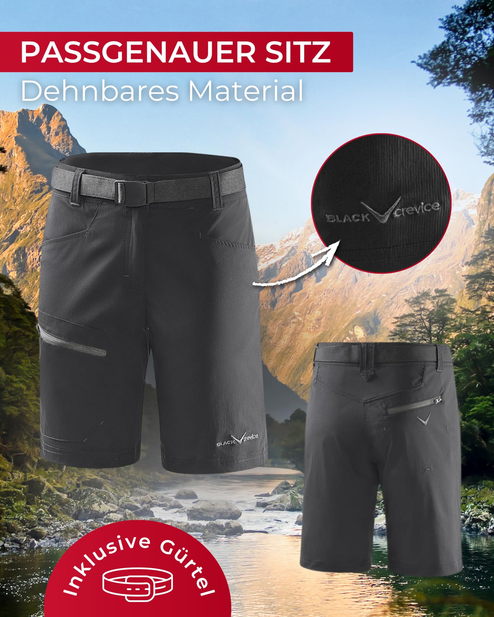 Black Crevice Damen Wander-Shorts Damen Trekking Shorts