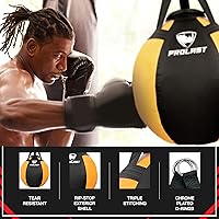 Vista 57 de PROLAST Wrecking Ball Heavy Punching Bag for Adults, Hook and Uppercut, Body Snatcher, Boxing, MMA, Muay Thai, 65 lbs