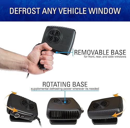 Miniatura 4 de SubZero 12650 - Descongelador portátil de ventana de 12 V para automóvil, camión, SUV, Jeep, calentador de coche rápido 2 en 1 y desempañador con