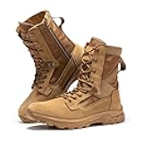 BOTAS PRO 8 Inch Mens Lightweight Side Zip Tactical Boots, Comfortable Slip Resistant Rubber YKK Zipper Outdoor Hiking, EVA Cushioning Military Boot(BP401)