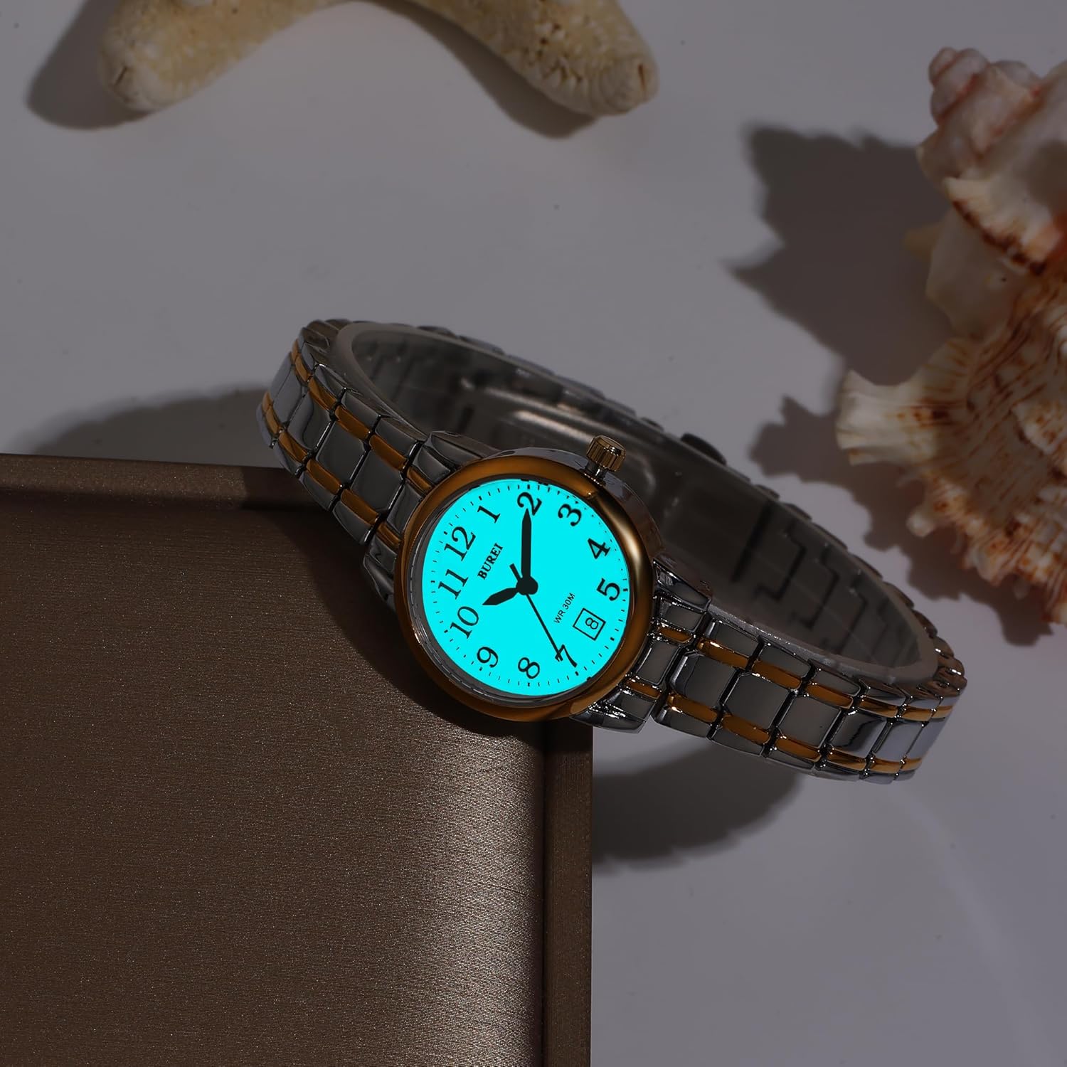 BUREI Women's Wrist Watches Fashion Two Tone Sliver Gold Stainless Steel Waterproof Analog Quartz Watch for Small Wrists, Easy Read Dial, Gift for Women - Image 4