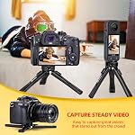 Zeadio Tous métaux Mini Tripode, 88lb/40kg Support de trépied portable de bureau lourd, 3-Level Tripode portatif réglable pour appareil photo, téléphone, caméra d'action, Gimbal, Monopod etc