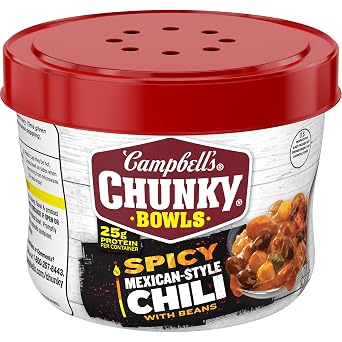Campbells Chunky Spicy Mexican-Style Chili With Beans, 15.25 oz Bowl