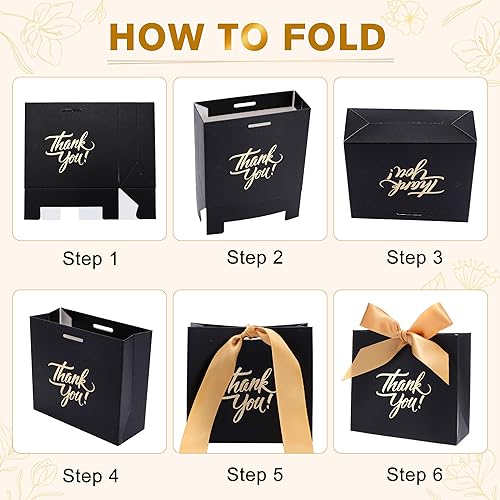 Miniatura 3 de Yoption 50 cajas negras de regalo de fiesta de boda, pequeñas bolsas de agradecimiento, cajas de dulces para fiesta, cajas de regalo de chocolate
