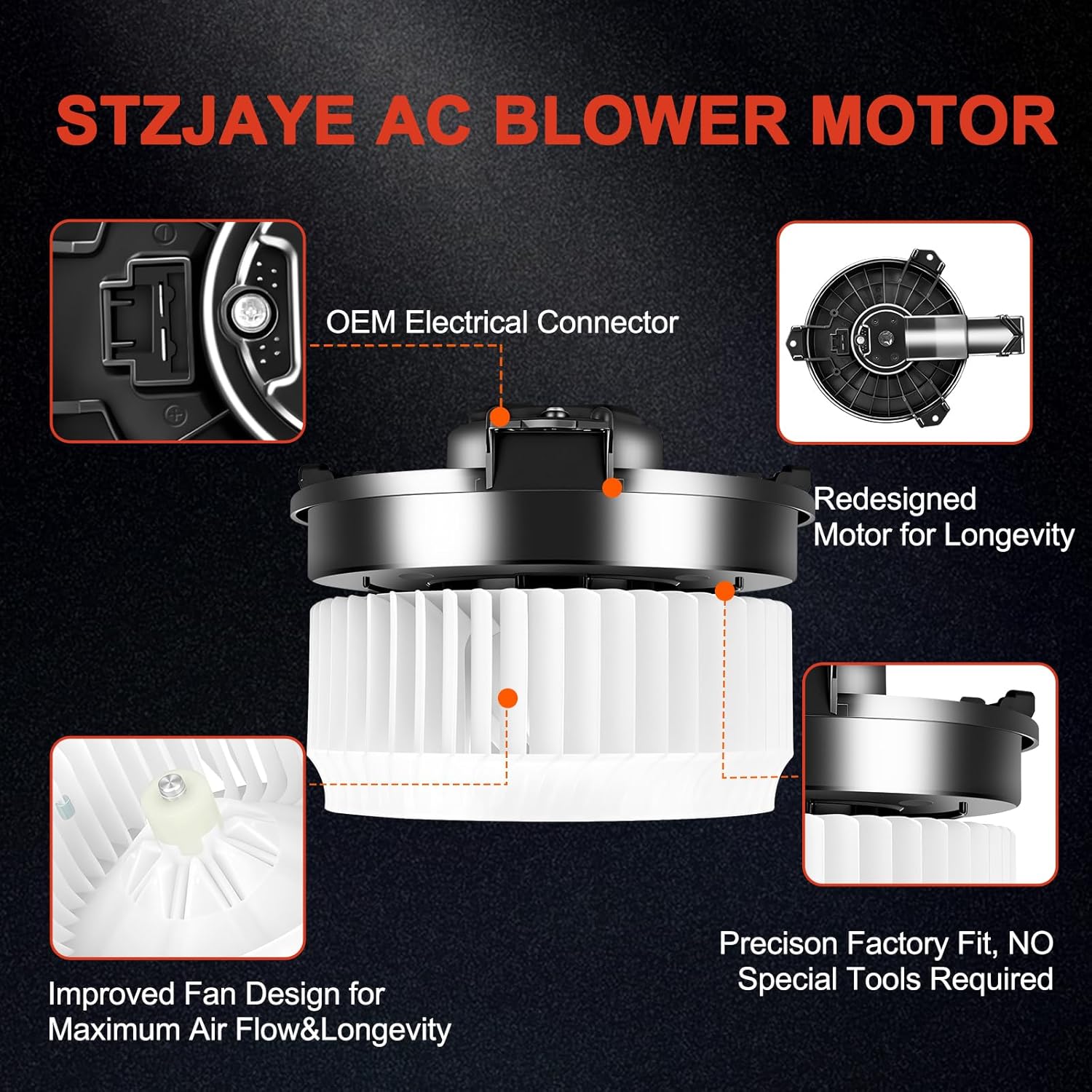 700260 AC Blower Motor HVAC Heater Fan Motor Replacement Compatible with Honda for CRV 2012-2016, for Civic 2013-2015, for Accord 2013-2017, for RDX 2015-2018, for ILX 2016-2017 79310-T0A-A01