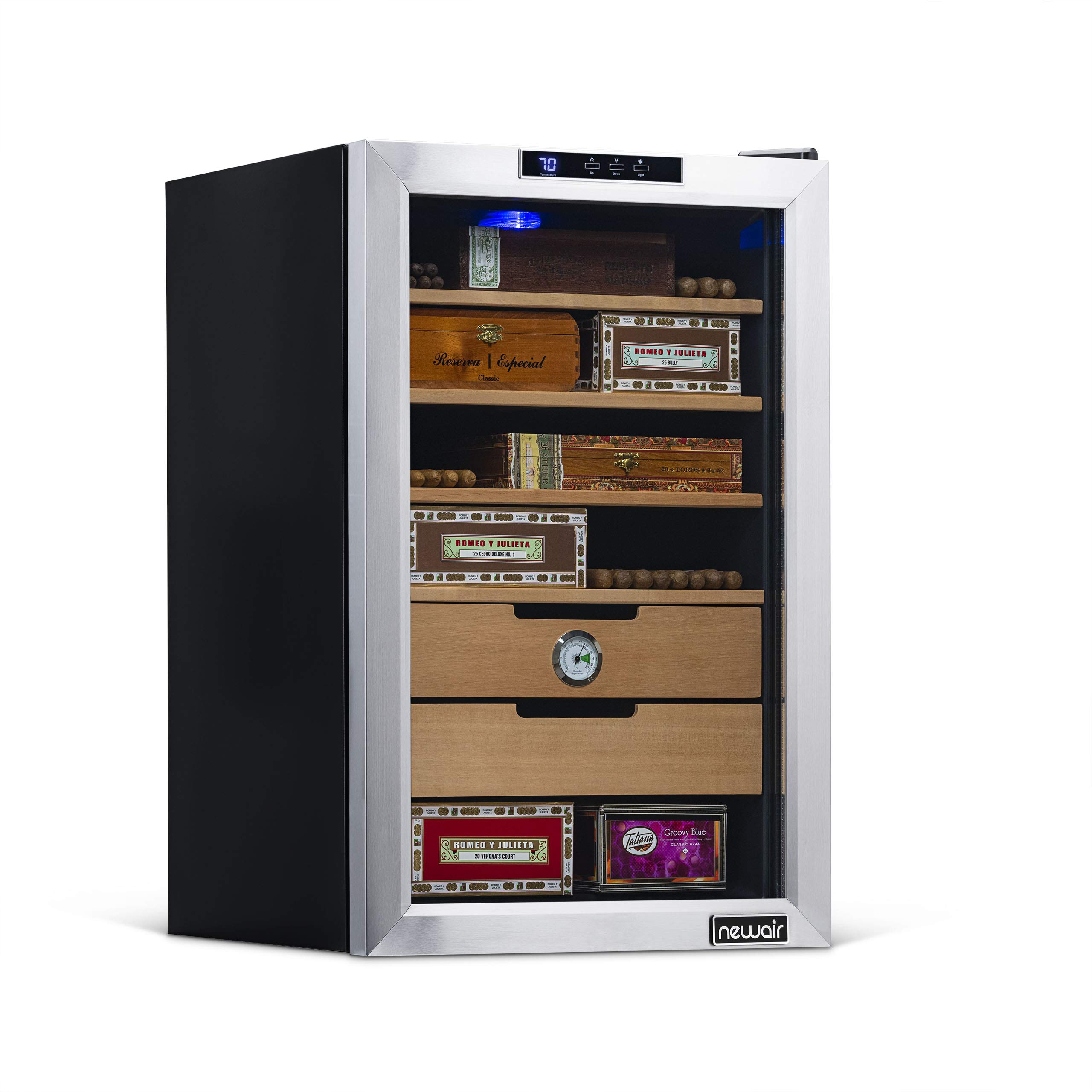 NewAir Cigar Humidor with 400 Cigar Capacity, Digital Cooler, Includes