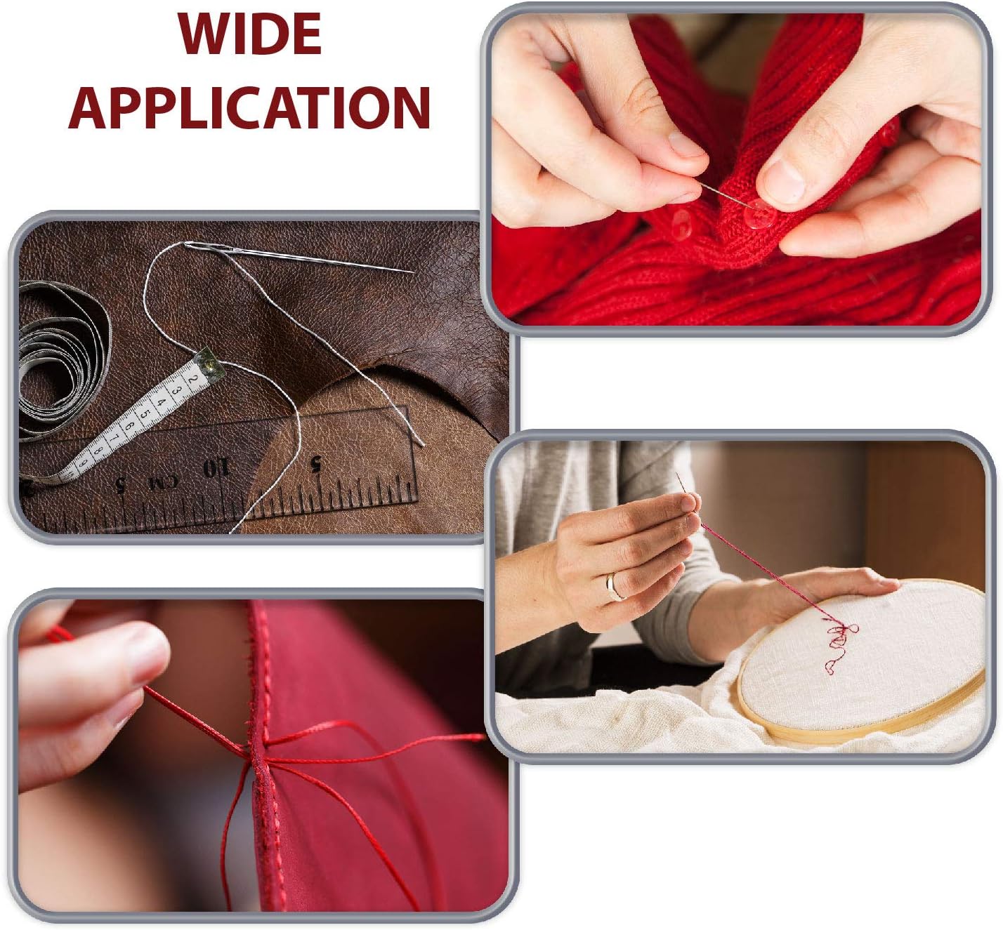 28 PCS Large Eye Sharp Sewing Needles 1.5-2.5 in - Stainless Steel Hand Quilting Needles Four Sizes in a Handy Storage Tube