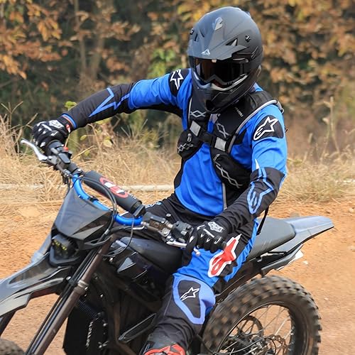 Miniatura 8 de TRIANGLE Casco de motocross para adultos, casco de motocicleta de cara completa con gafas y guantes ajustables, casco de motocross certificado