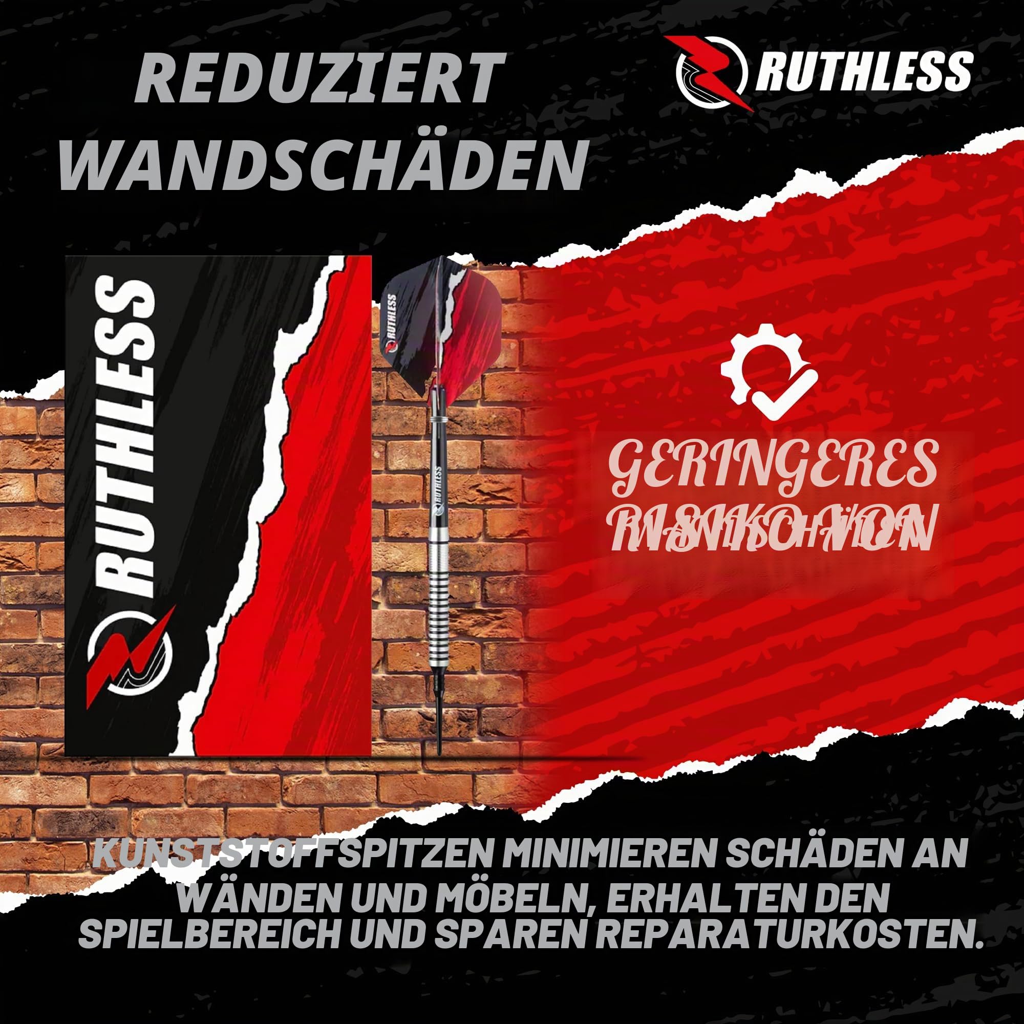 Ruthless Ranger Darts-Serie, weiche Spitze, 90 % Wolfram, 18 g
