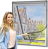 Vista 8 de Pantalla Magnética Ajustable para Ventana de Reemplazo - Personalizable 48" x 44" DIY Malla Blanca de Fibra de Vidrio con Marco Blanco, Ajuste