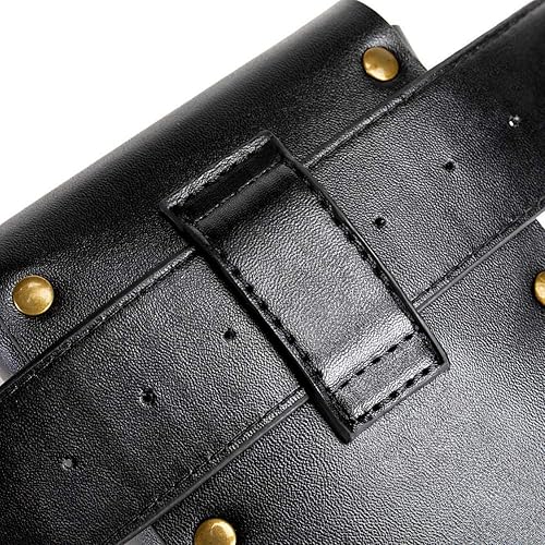 Miniatura 5 de Steampunk - Riñonera de cuero gótico de piel, estilo vintage, cartera de viaje, cartera de viaje, accesorios de fiesta para mujeres y hombres