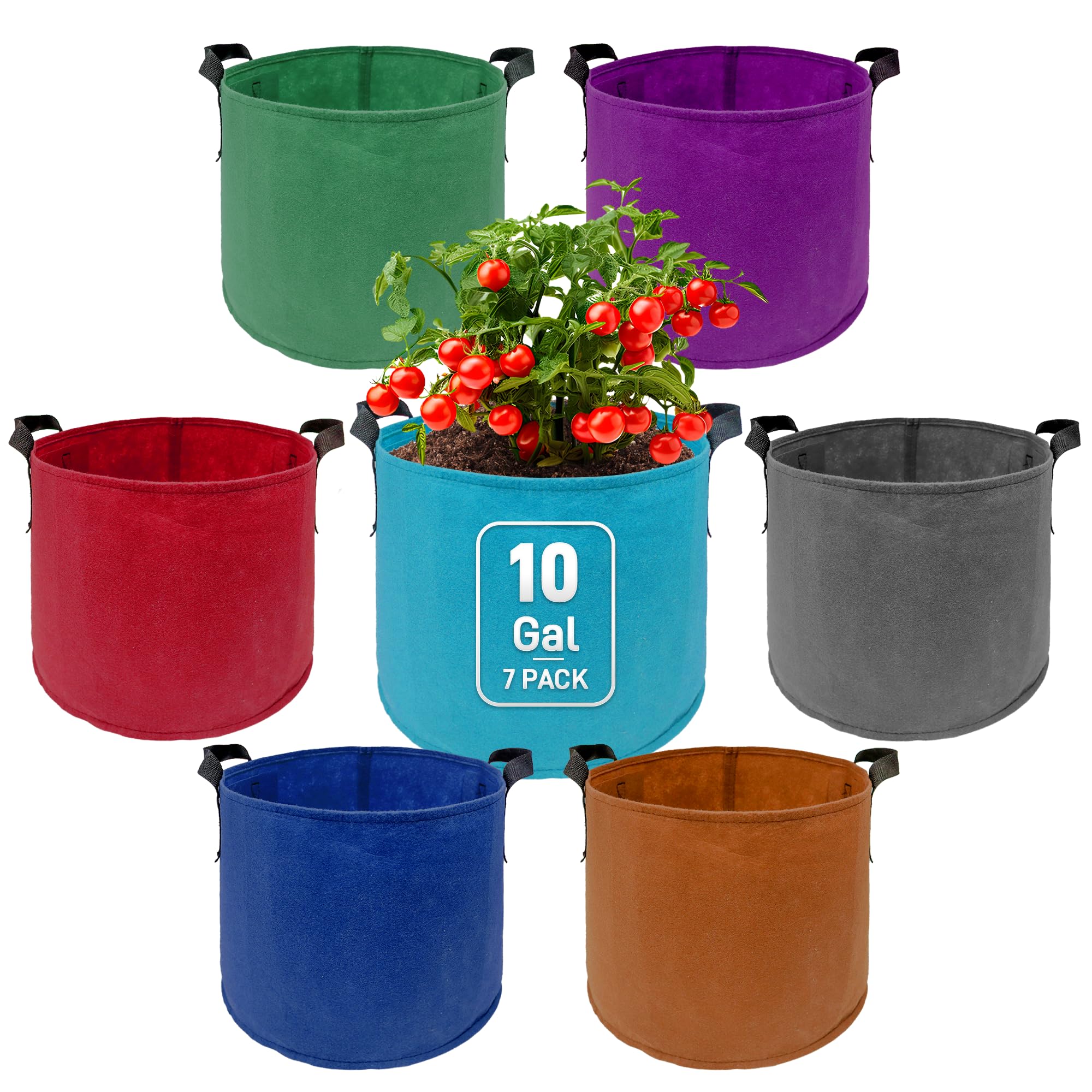 Avalution 7-Pack 10 Gallon Plant Grow Bags