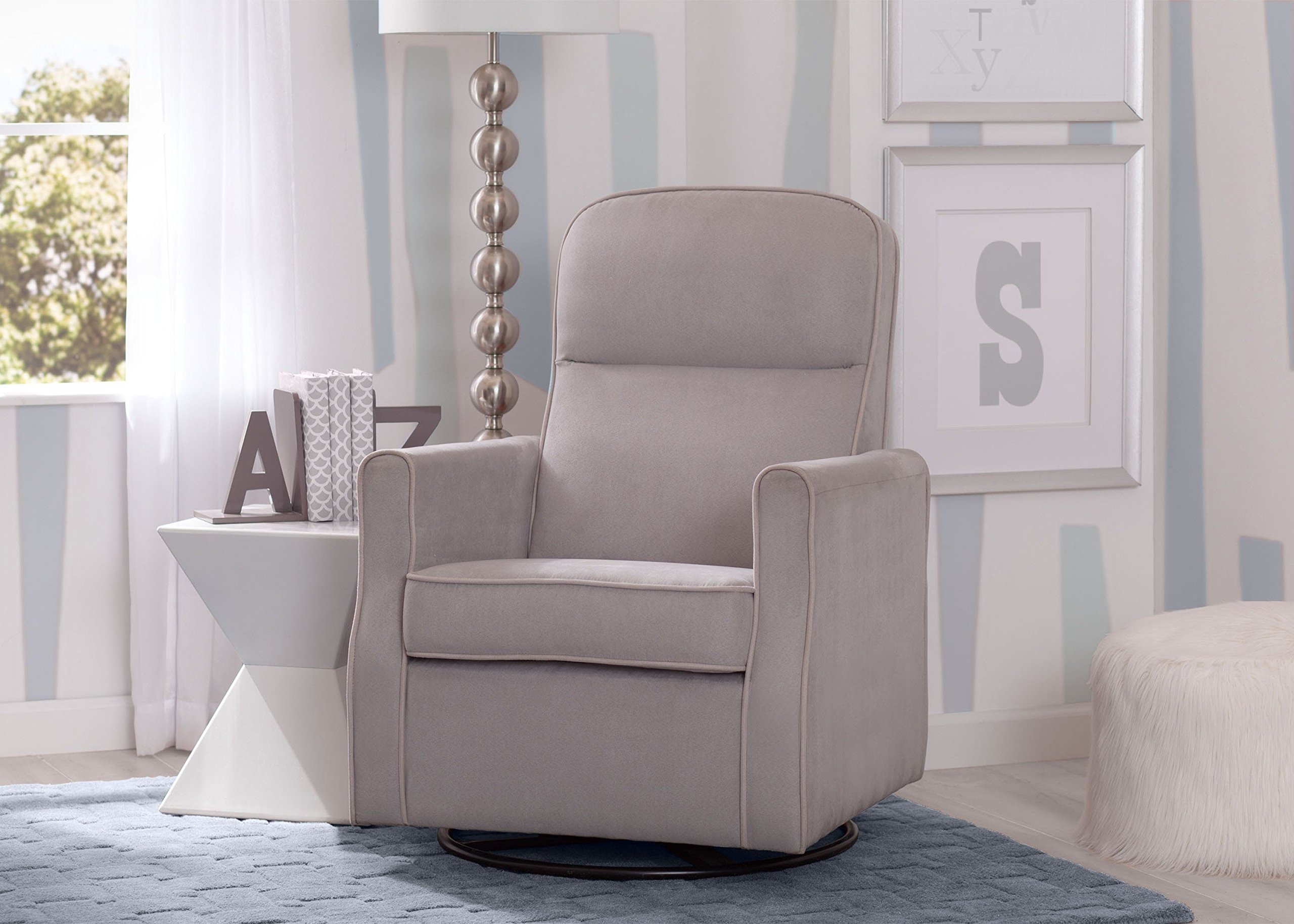 Delta Home Slim Swivel Glider, Dove Grey