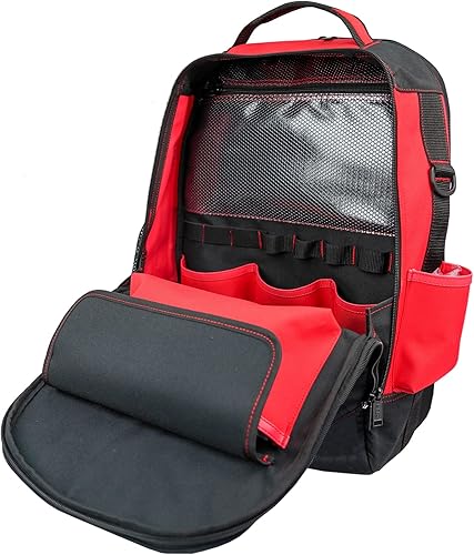 Miniatura 9 de MELOTOUGH Mochila de soldadura para herramientas y Helme con soporte de casco de gran capacidad Bolsa de almacenamiento de equipaje, Mochila de