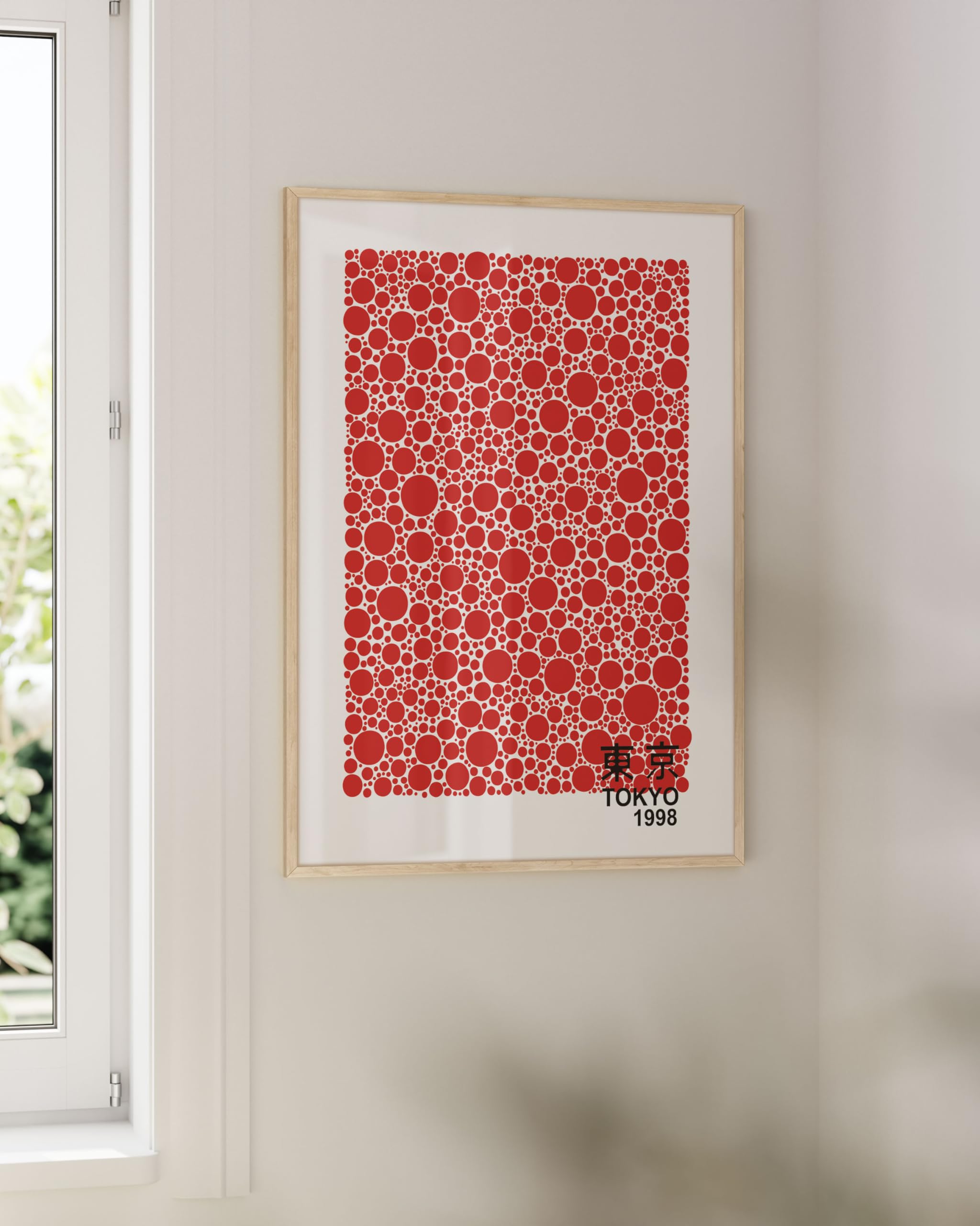 Amazon.com: HAUS AND HUES Japandi Wall Art - Red Yayoi