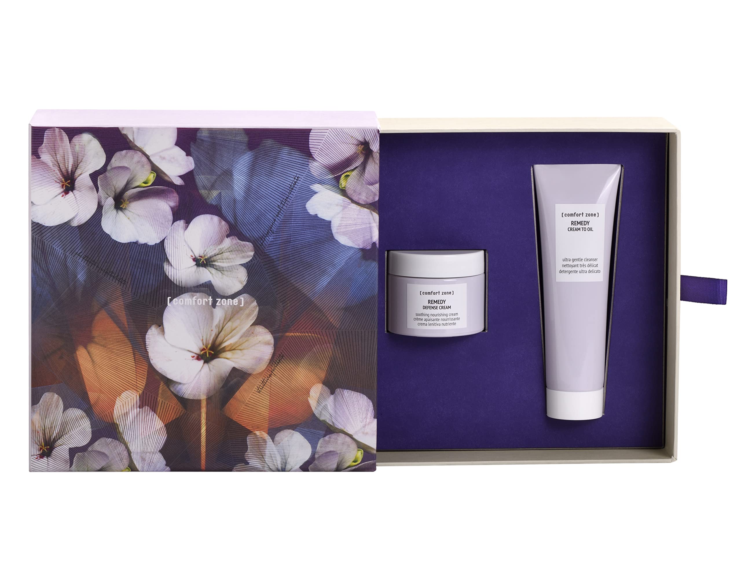 Comfort Zone - Remedy Kit, Cleanser & Face Cream Gift Set, Sensitive Skin, With Merula Oil, Rich in Prebiotics, Transparent