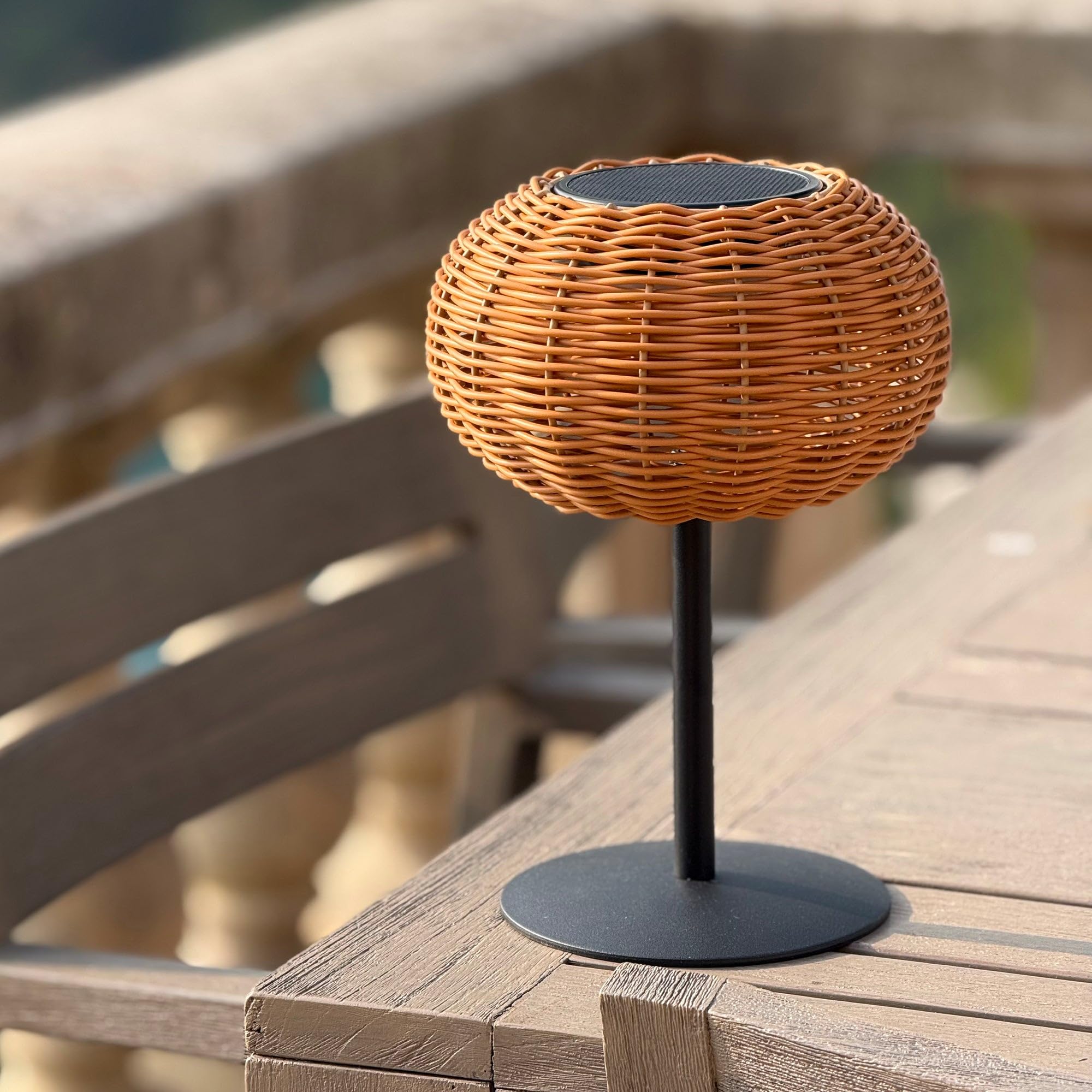 Lumisky SAMIRA SOLAR Lampada da tavolo solare con base modulo solare ricaricabile con telecomando H25cm