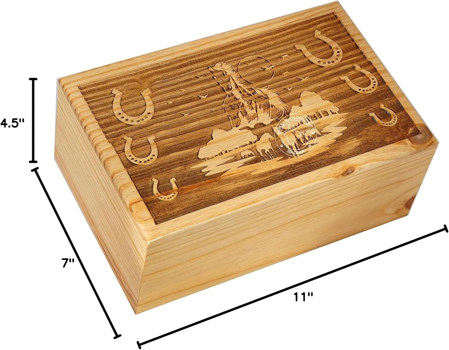 Handcrafted Horse Wooden Cremation Urns for Human Ashes Adult Large - Funeral Urn Box - Burial Urns for Columbarium (250 LB - Pinewood)