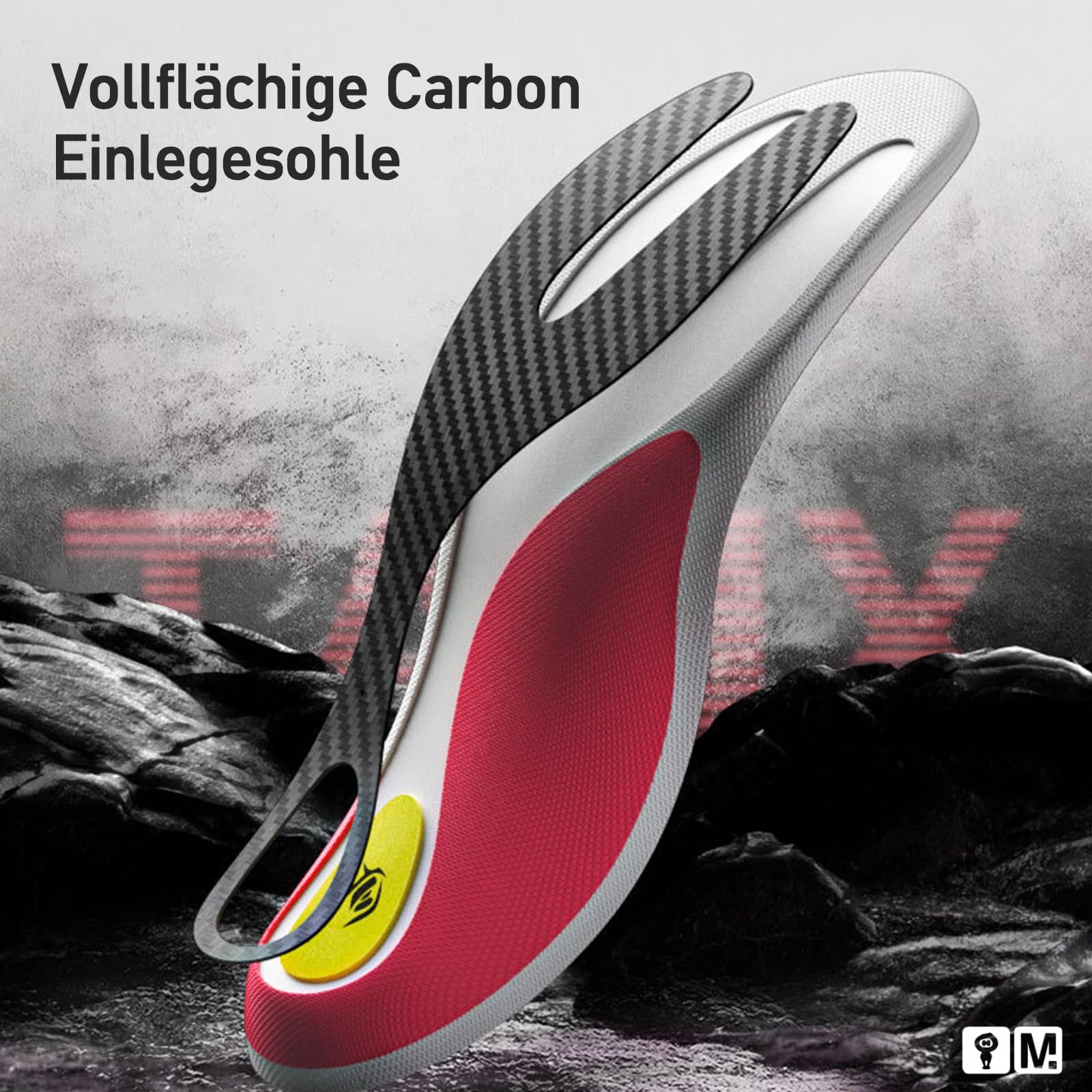 Solette Ultrasottili in Fibra di Carbonio con Supporto Arco Plantare, Design a Y Leggero per Tapis Roulant & Jogging - Ammortizzanti e Riduzione Pressione - Unisex EU 37-38