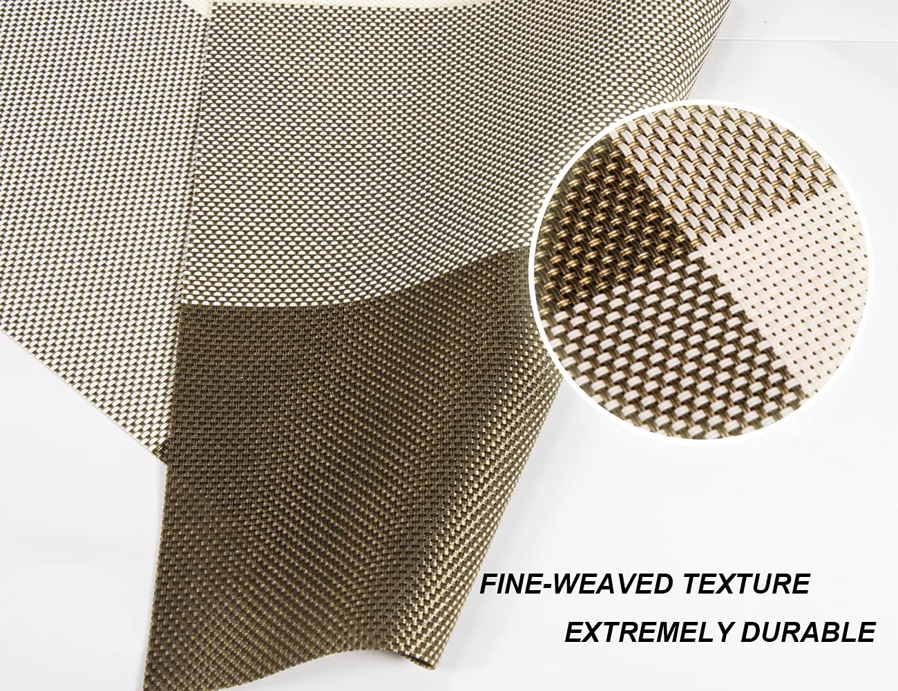 MolSinc Vinyl Woven Placemats, Heat-Resistant Stain-Resistant Skid-Resistant Dining Table Place Mats Decoration Parties Washable Reusable Free Cutting Rectangular Set of 4 17.5×12 Inches Grey : Home & Kitchen