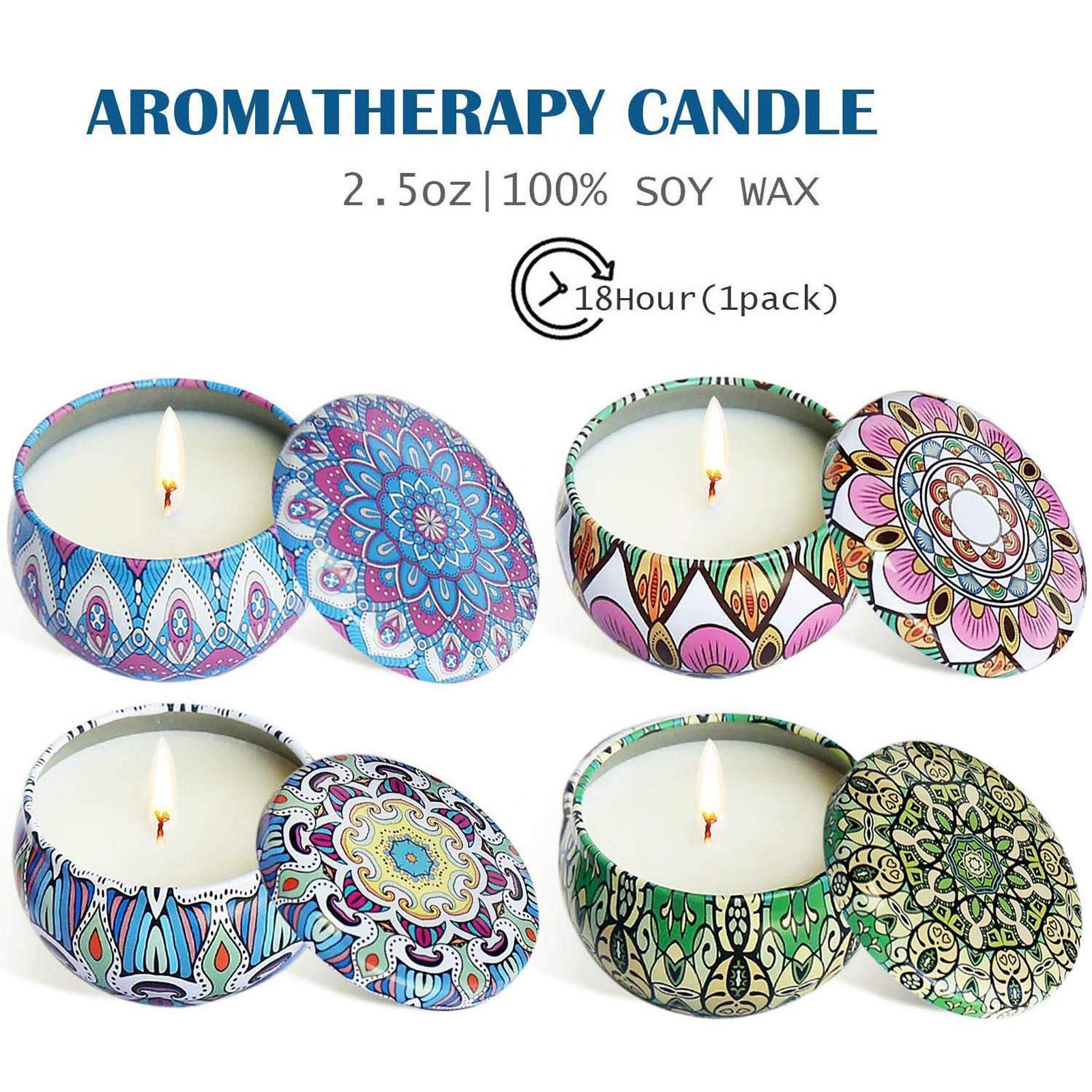 Duftkerzen Geschenk 12 Set, reiner natürlicher Soja-Dose Wachs-Aromatherapie-Kerzen Frauen Muttertag Geburtstag Weihnachtsdekoration