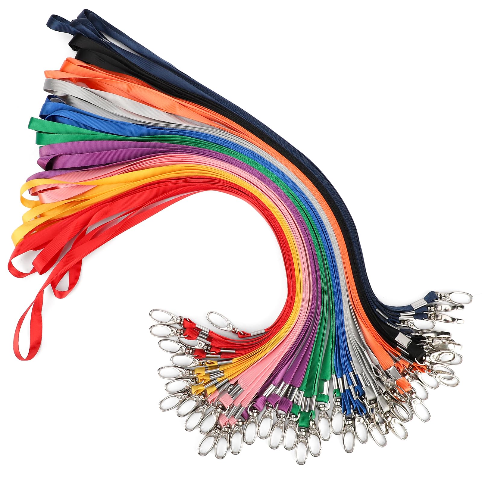 Segus Lanyard, Correa para Cuello, Cuerda para Llaves 50 Piezas, Lanyard para Porta Tarjetas Identificativas, Keychain, Tarjeta de Autobús (Estudiantes, Enfermeras, Visitantes)