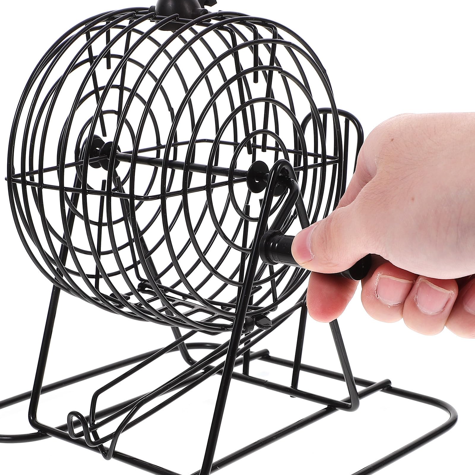 Jeu de Bingo Machine à Loterie Manuelle en Fer Noir, Jeu de Société Excitant et Engageant pour Soirées à Thème et Maisons