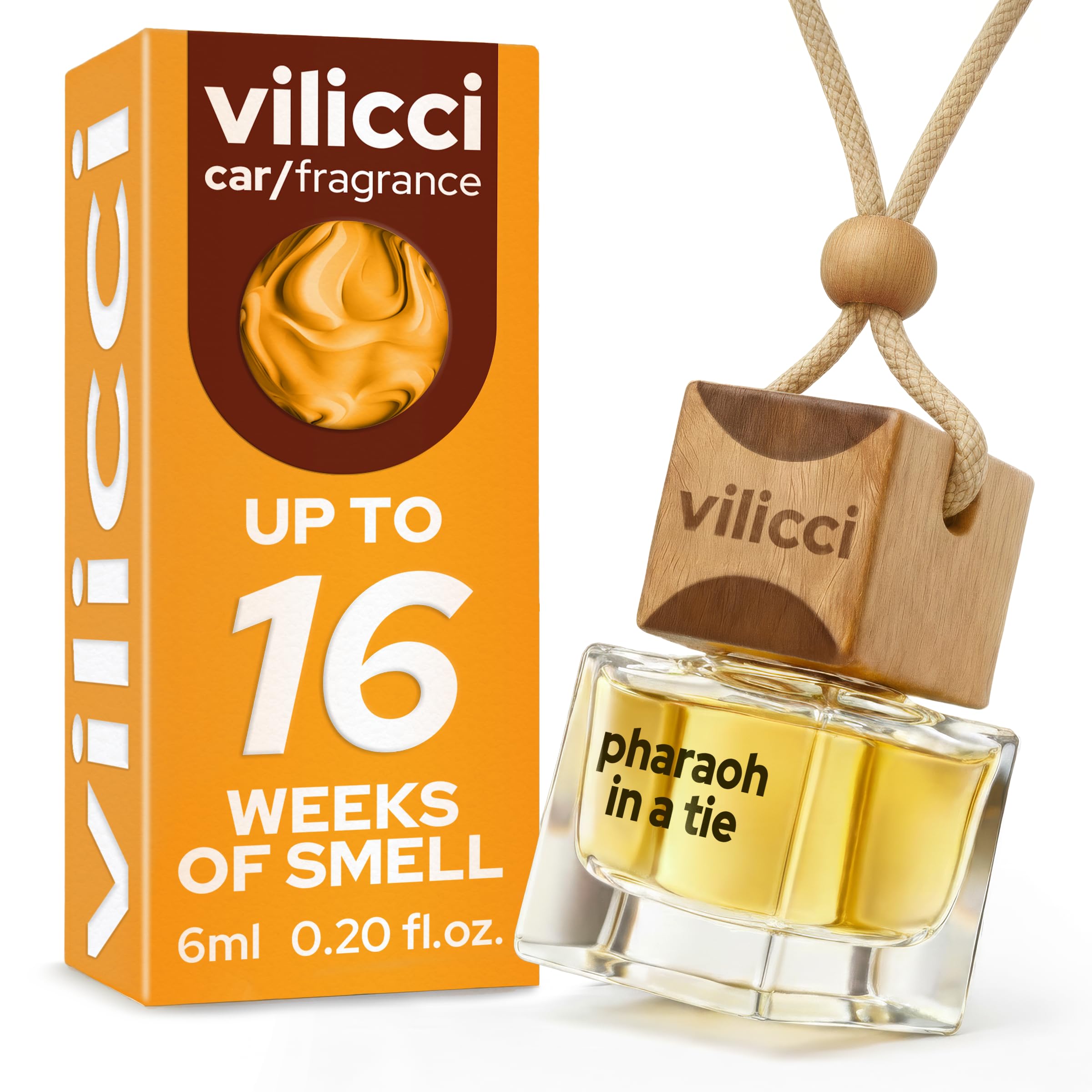 Vilicci Pharaoh in a Tie Car Air Freshener | Long lasting Car Diffuser | Vegan &amp; Cruelty-free Auto Perfume | Hanging Car Air Freshener