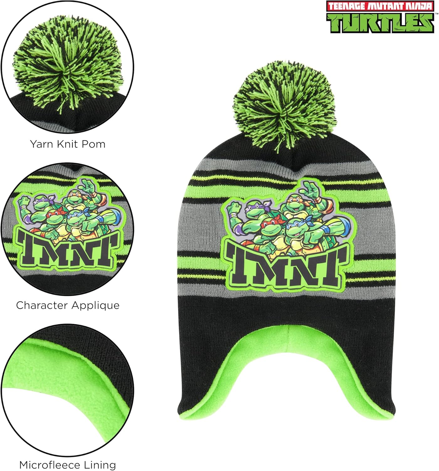 Nickelodeon Boys Winter Hat And Kids Gloves Set, Teenage Mutant Ninja Turtles For Ages 4-7 - Image 3