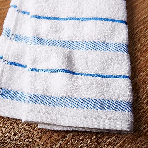 Vista 96 de KitchenAid Albany - Juego de 4 toallas de cocina, aguamarina/blanco, 16 x 26 pulgadas Aqua