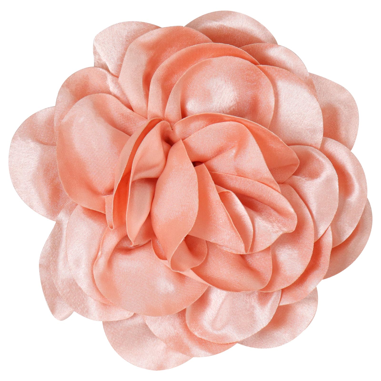 Big Flower Dainty Satin Fabric Rose Flower Brooches Large Rose Flowers Satin Lapel Brooches for Women Wedding Dinner Party Decoration 7.48 Inches