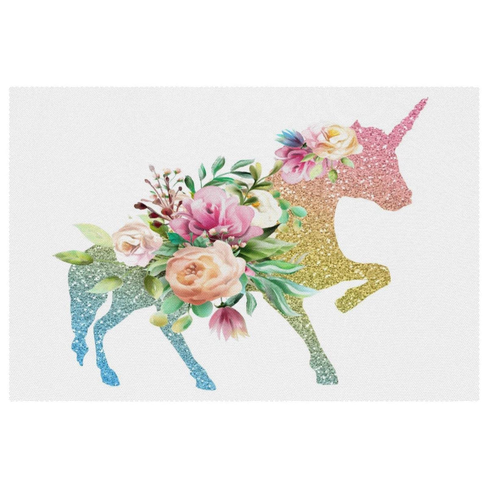 Sets de table licorne en tissu Oxford pour des repas de famille propres