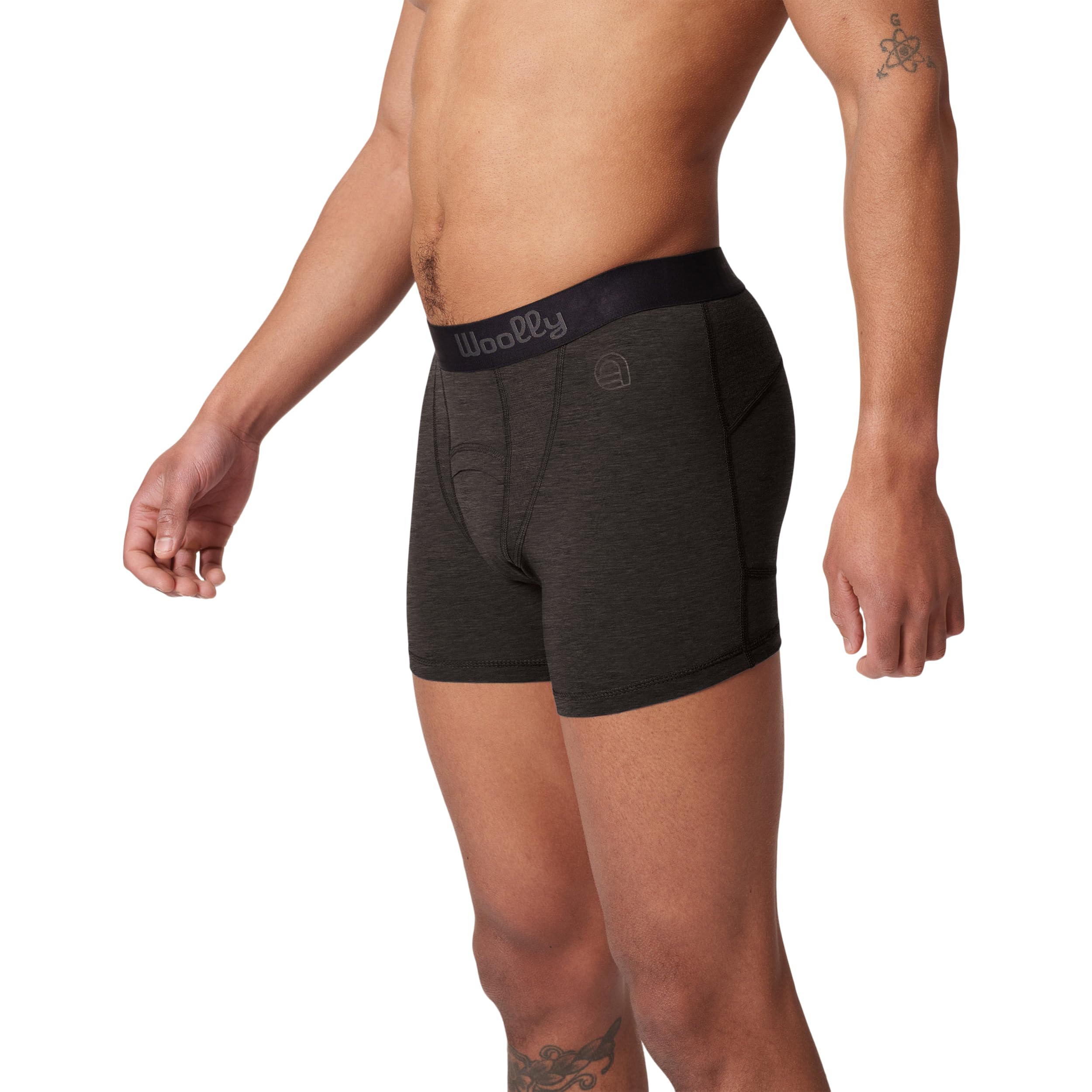 Woolly Men's 100% Merino Wool Active Boxers for Everyday, RWS Certified