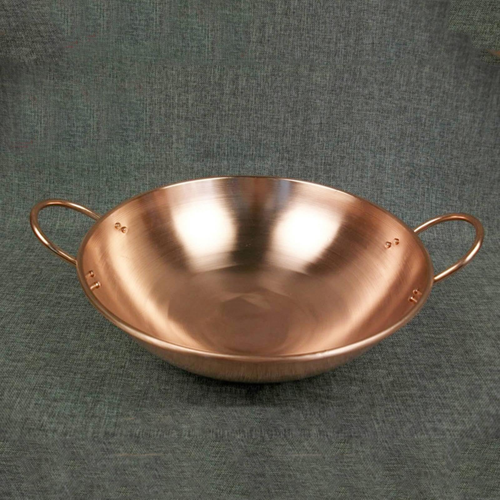 Topf aus reinem Kupfer ohne Deckel, schöne Form, Bratpfanne, Schmorpfanne, Kupfer-Kochgeschirr, 28 cm