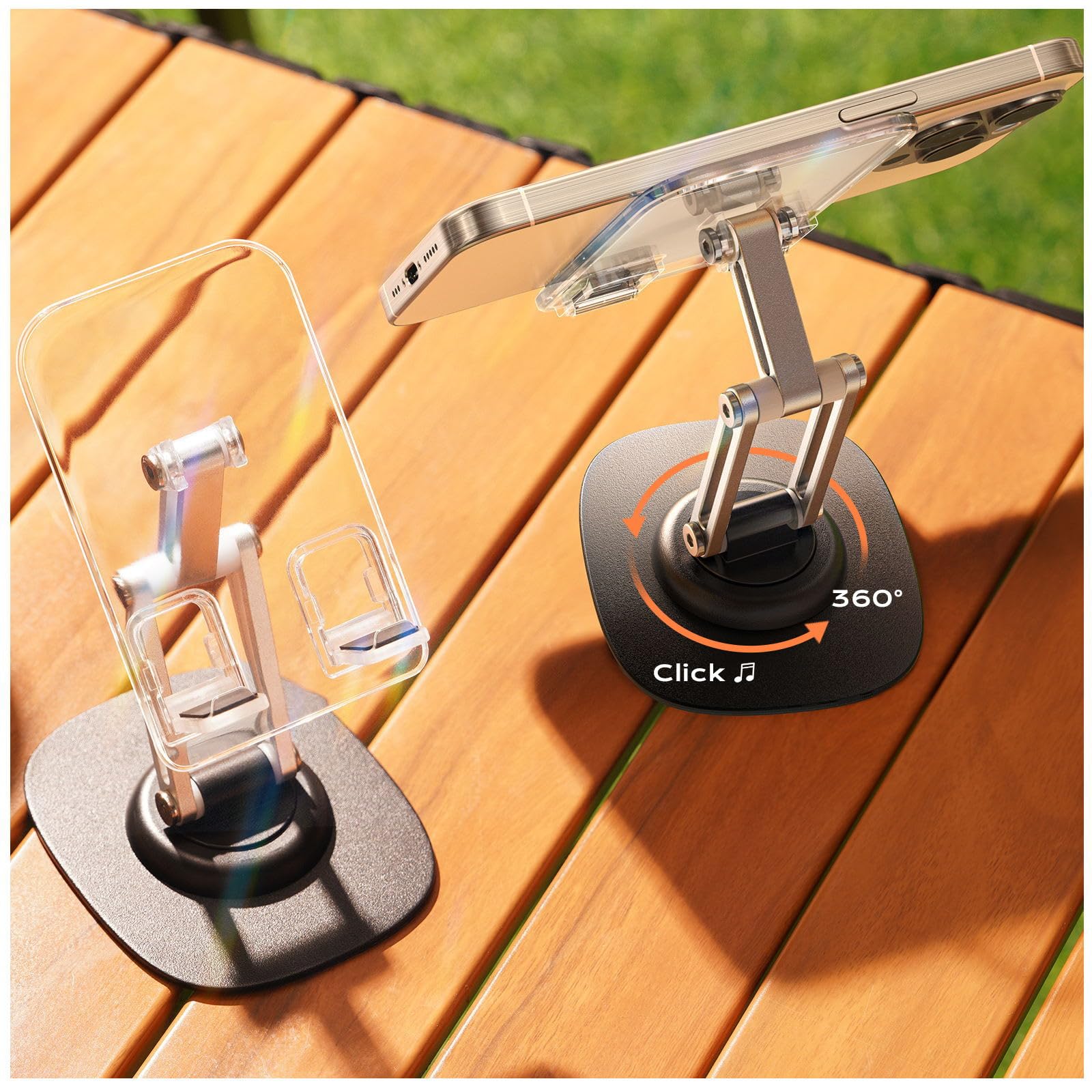 LISEN Cell Phone Stand for Desk, Phone Holder for Desk iPhone Stand, Cute Phone Office Accessories for Women - Cubicle Accessories, Acrylic iPhone Holder, soporte para celular Suitable for 4-11''