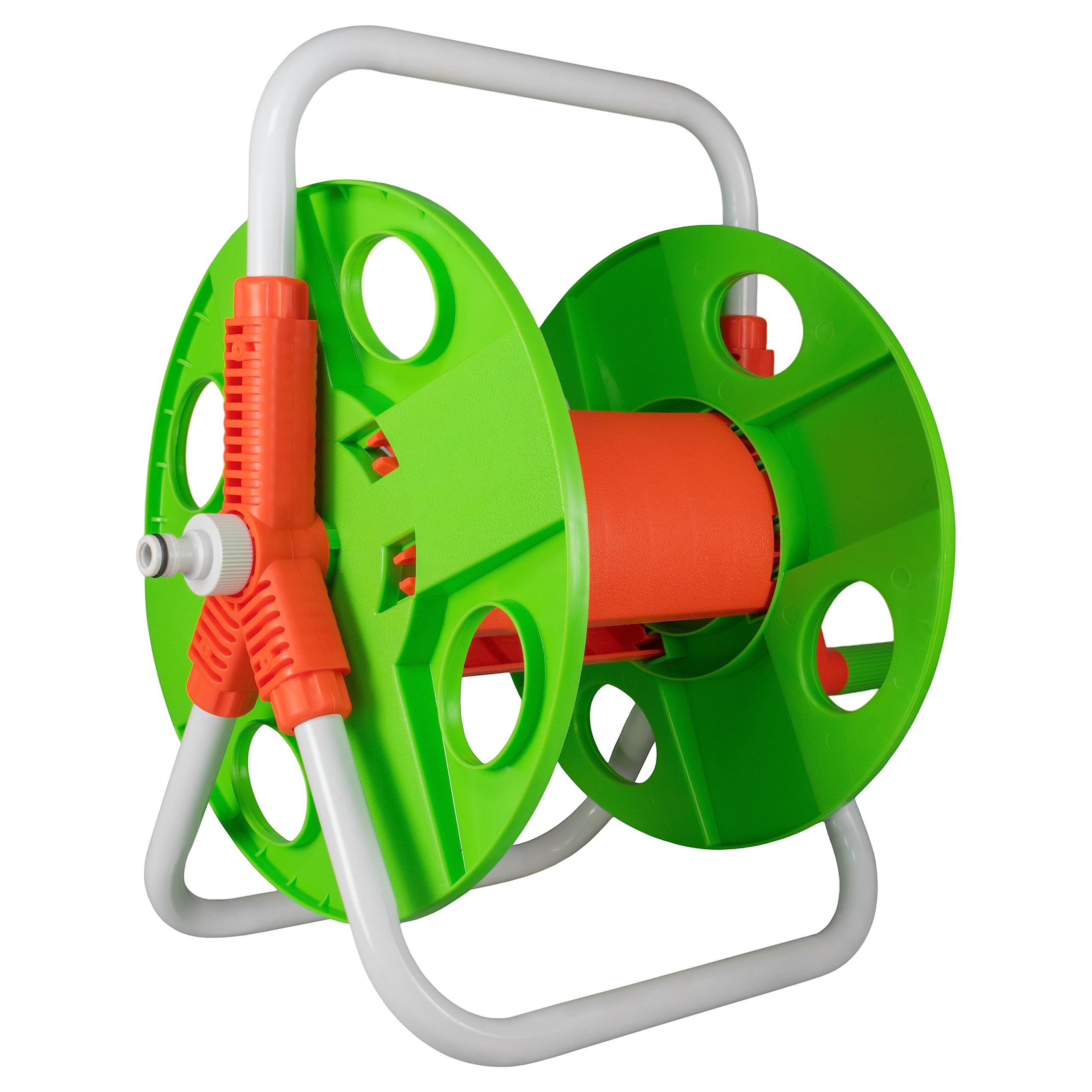 Garden Hose Reel Cart for 20m of 1/2" Hose – UV-Resistant Polypropylene, Stable & Durable, Side Hose Connector, Easy Crank Rewind, Tool-Free Assembly – Ideal for Outdoor Watering & Storage