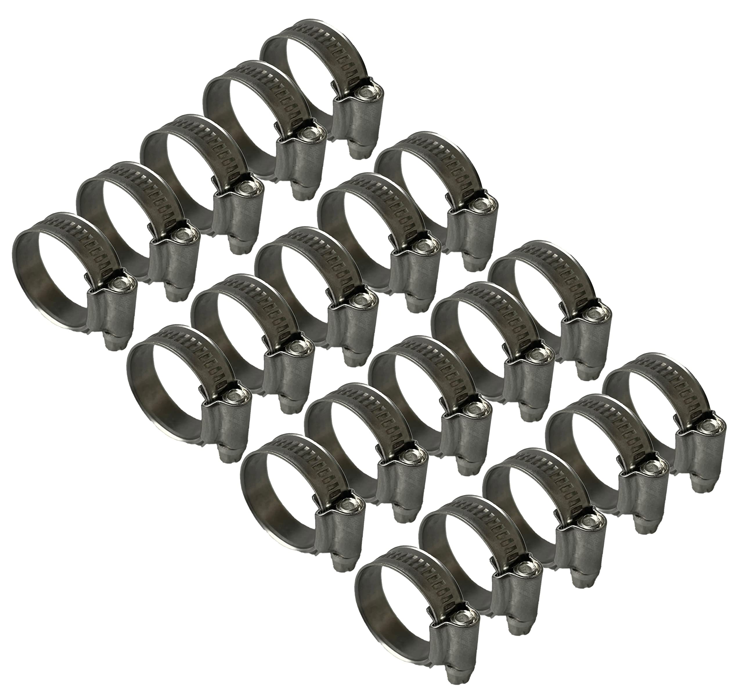 Stainless Steel British Type Hose Clamp 70-90mm x2, White