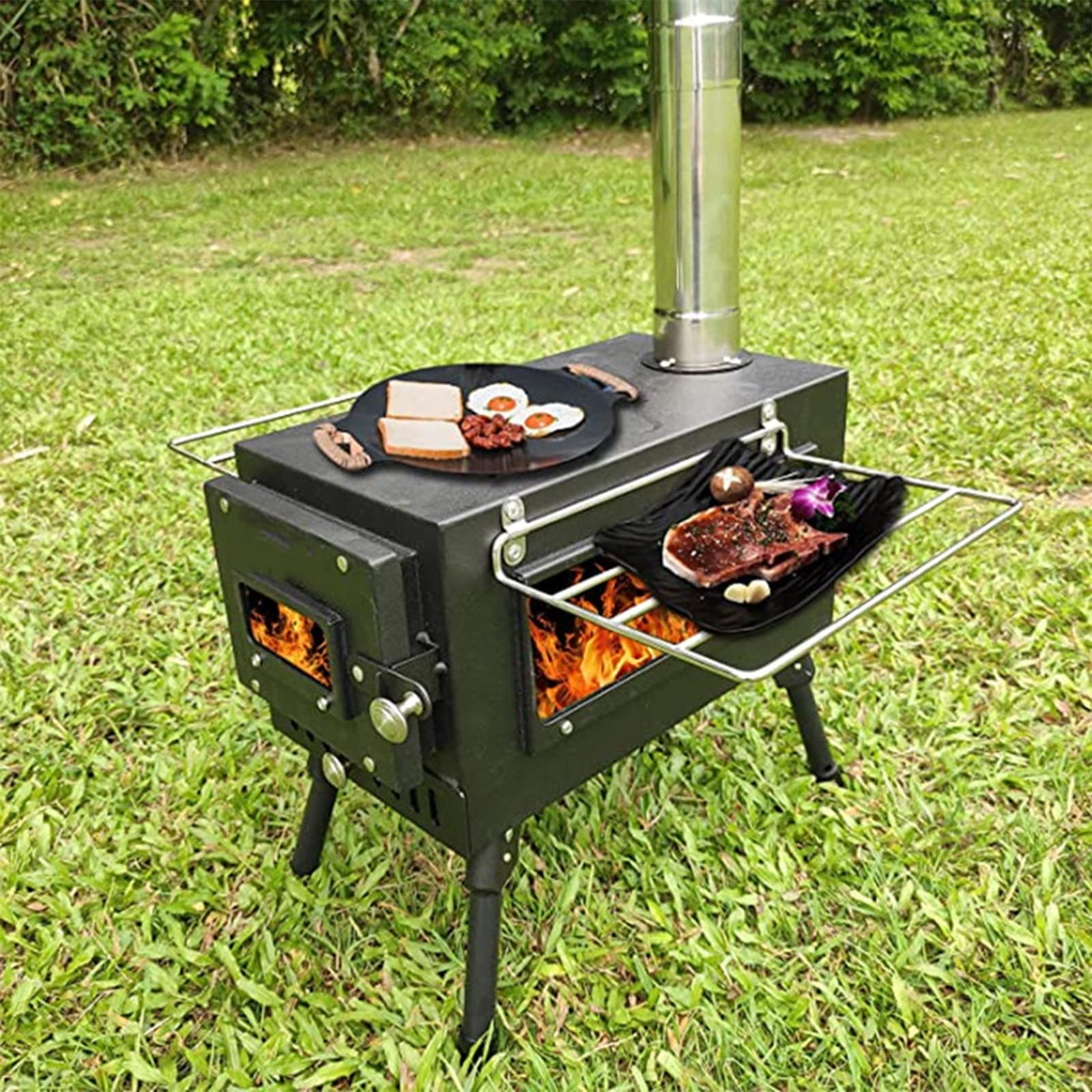 Buy FKKFUCI Portable Camping Wood Stove, Foldable Wood Stove, Outdoor