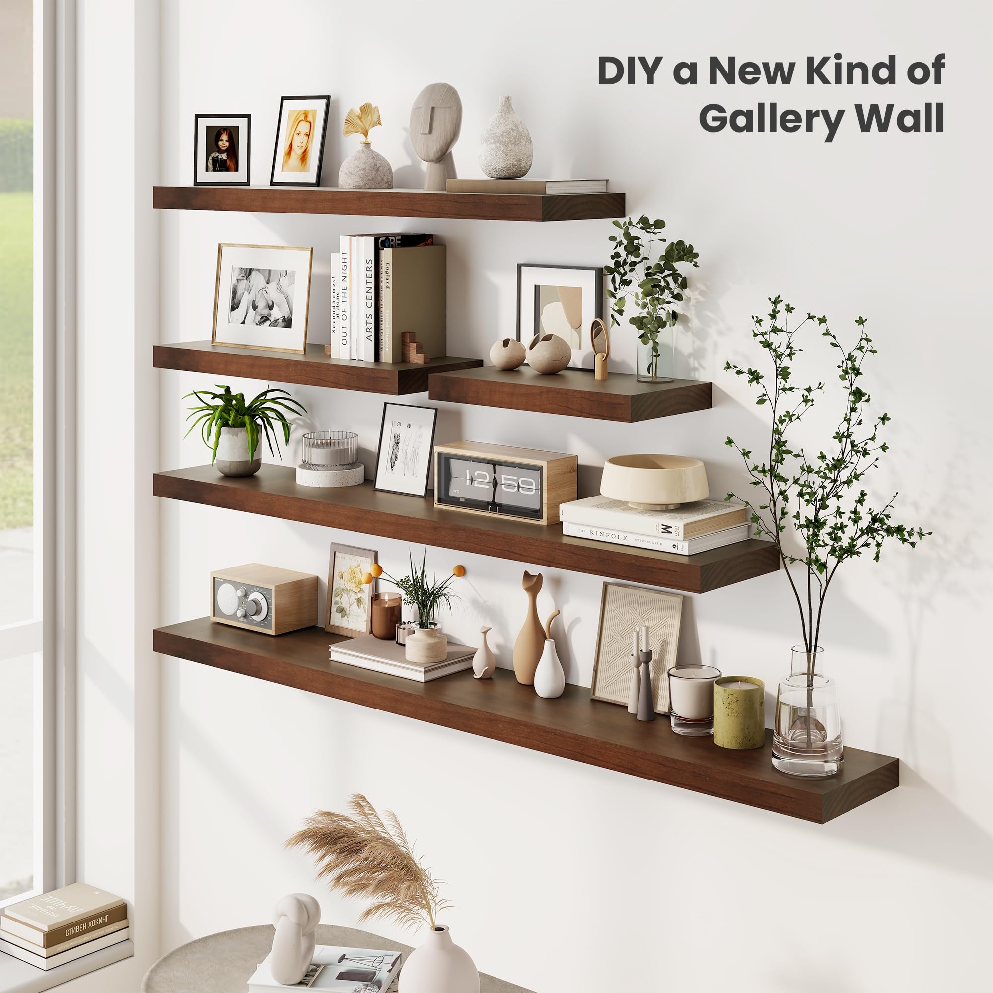 Amazon.com: Fun Memories Wood Floating Shelves Set of 2